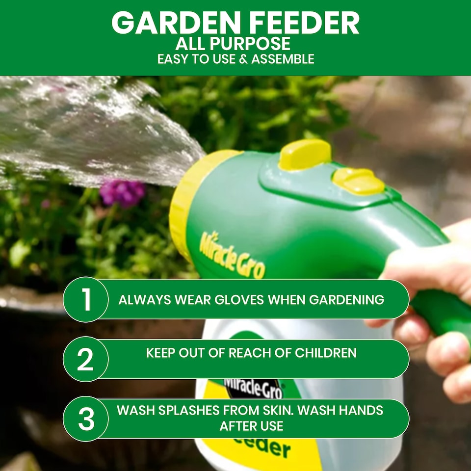 image 1 of Miracle-Gro Feeder for Gardens Lawns & Hanging Baskets Connects to Garden Hose Use with Water Soluble Plant Foods