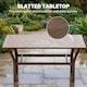image 3 of Outsunny Metal Garden Coffee Table with Slatted Tabletop, Brown | Brown
