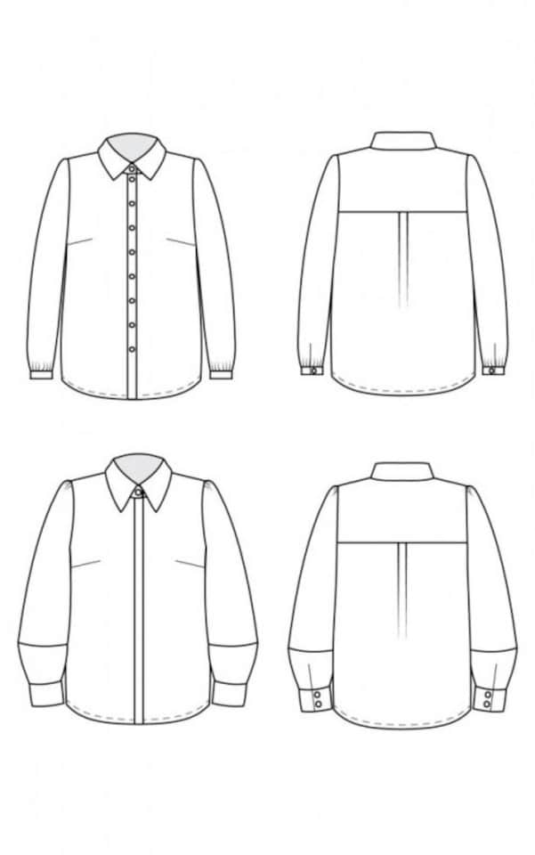 image 1 of Cashmerette Vernon Shirt Paper Sewing Pattern – Women’s Tops & Shirts, UK Sizes 0–16 (Uk 4–20), Intermediate