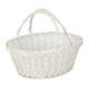 image 1 of Large White Swing Handle Wicker Shopping Basket White | White | One Size