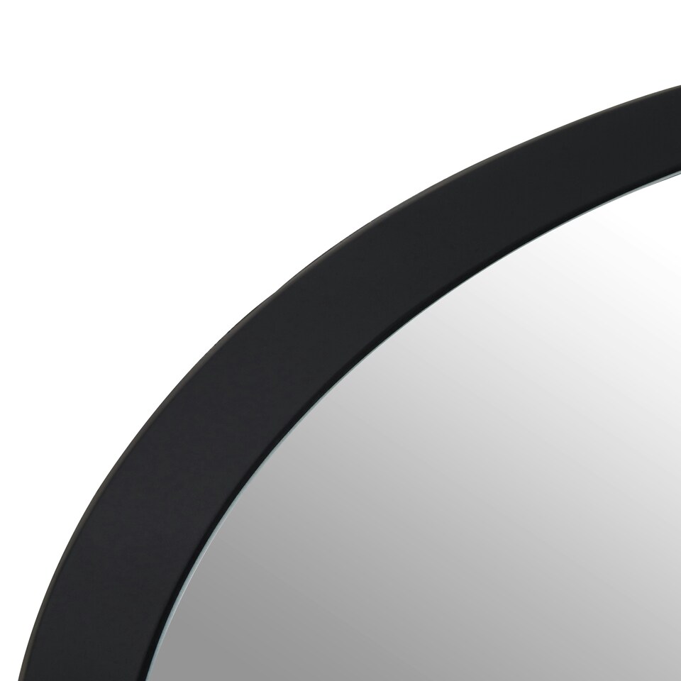 image 1 of Athena Round Medium Black Wall Mirror Black