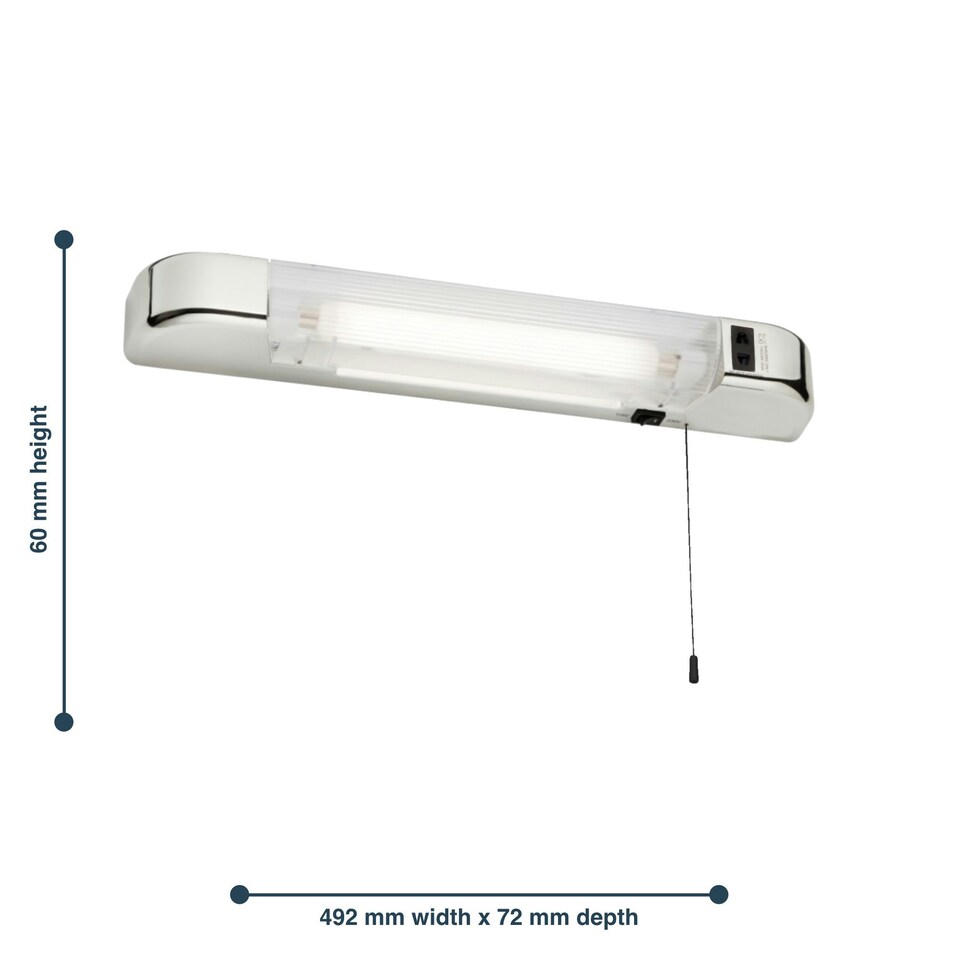image 1 of Rise - Chrome Bathroom Shaver Light Chrome | White