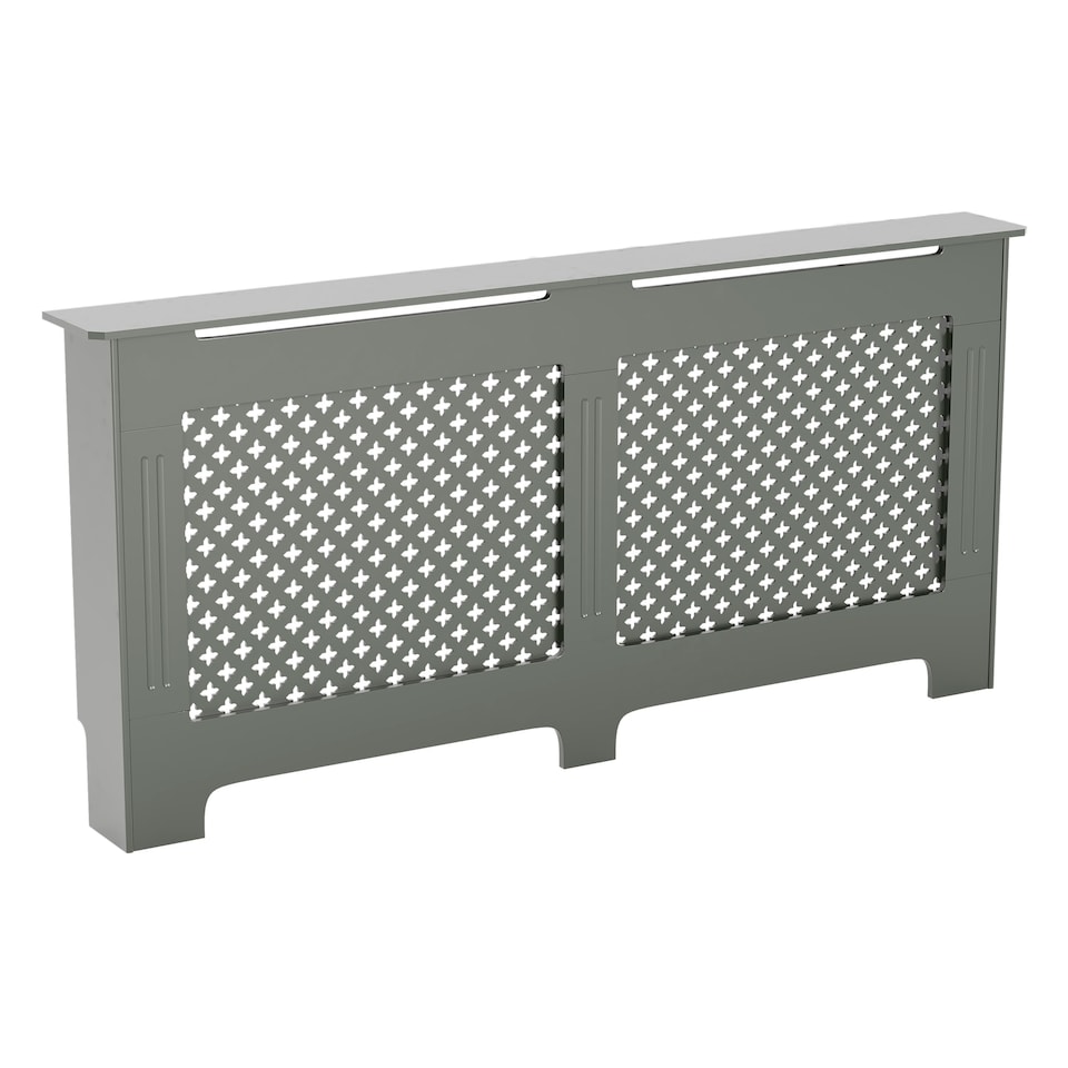 image 1 of Vida Designs Oxford Radiator Cover Painted MDF Cabinet, Grey, 172cm