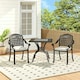 image 6 of Living and Home Cast Aluminum Square Outdoor Dining Table, Black, 80 cm | Black