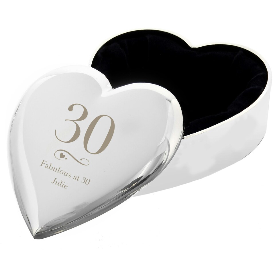 image 1 of Personalised Birthday Big Age Heart Trinket Box