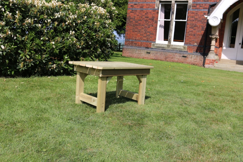image 1 of Coffee Table, Traditional Garden Wooden Furniture - L52 x W80 x H45 cm - Fully Assembled | Brown