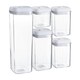 image 1 of Argon Tableware 5 Piece Flip Lock Plastic Food Storage Containers Set - White