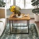 image 3 of 2PC Industrial Square Nesting Coffee Tables Rustic Brown Brown