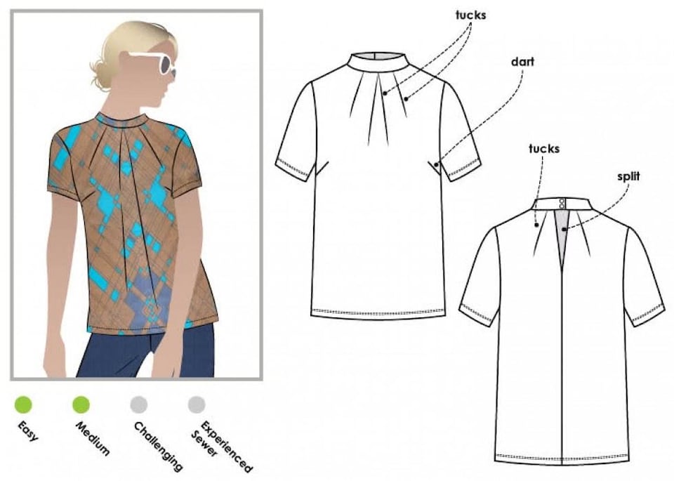 image 1 of Style Arc Dimity Top Paper Sewing Pattern – Women’s Top, UK Sizes 4–16, Intermediate