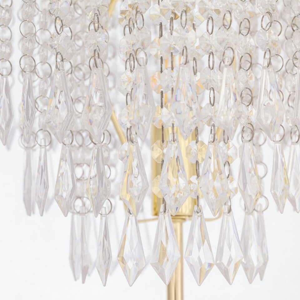 image 1 of First Choice Lighting Set of 2 Cascada Gold and Acrylic Crystal Jewelled Table Lamps Gold | Clear