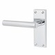 image 4 of Golden Grace 5 Pairs Victorian Straight T-Bar Door Handles Latch in Silver Polished Chrome - 120mm x 40mm Backplate Chrome