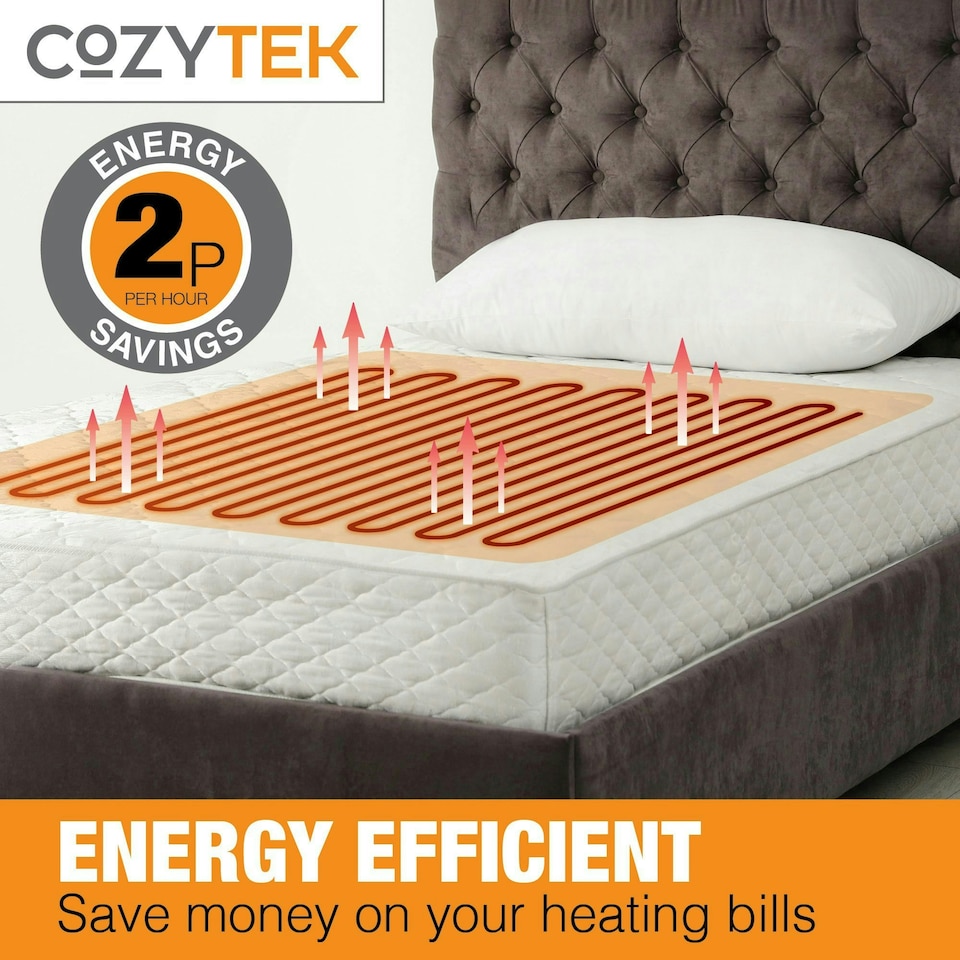 image 1 of Cozytek Single Electric Under Blanket Heated Fitted Mattress Bed Cover