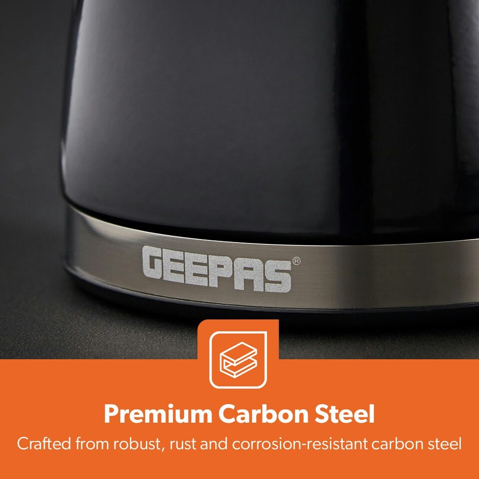 image 1 of GEEPAS 3-Piece Tea Coffee Sugar Canisters Set | Black