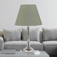 image 2 of Chrome Table Lamp with Stem Detail and Sage Green Shade Chrome | Green