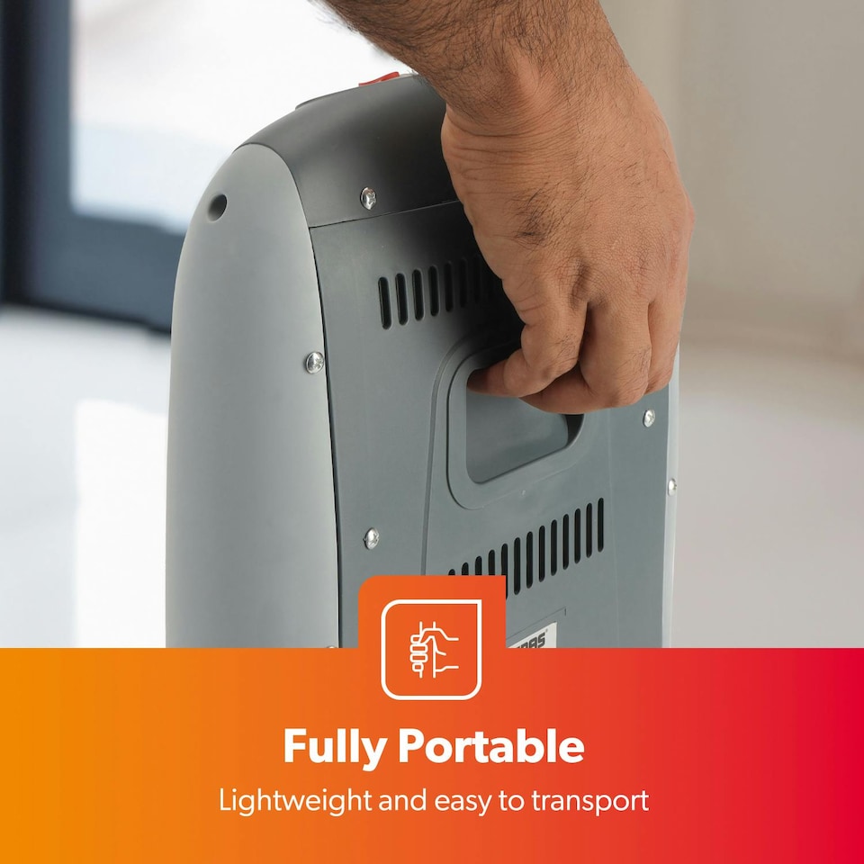 image 1 of GEEPAS 1200W Halogen Heater, Grey