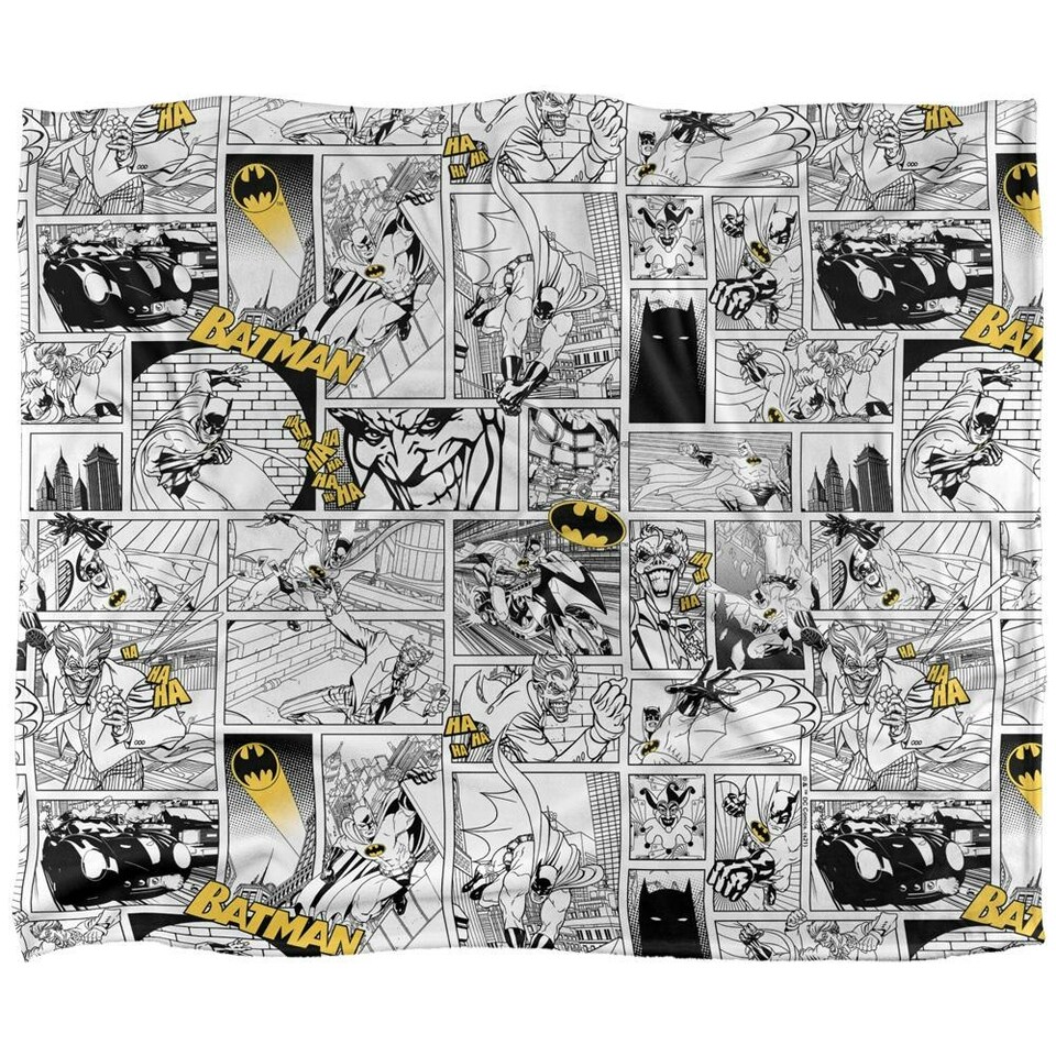 image 1 of Batman Action Panels Blanket - Multicoloured - One Size