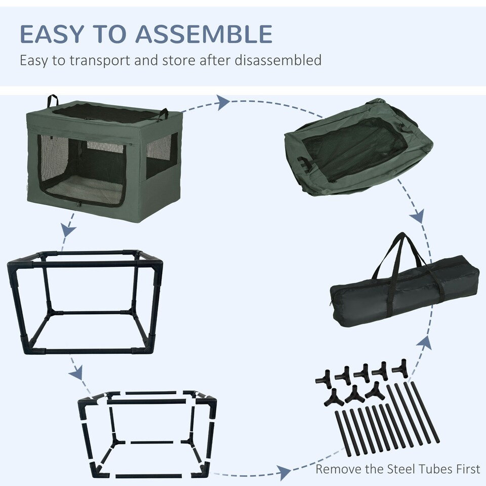 image 1 of PawHut 80cm Soft Side Pet Carrier w/ Cushion, for Medium Dogs - Grey
