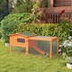 image 7 of PawHut Rabbit Hutch, Bunny Cage with Run & Sliding Tray, Hay Rack, Orange