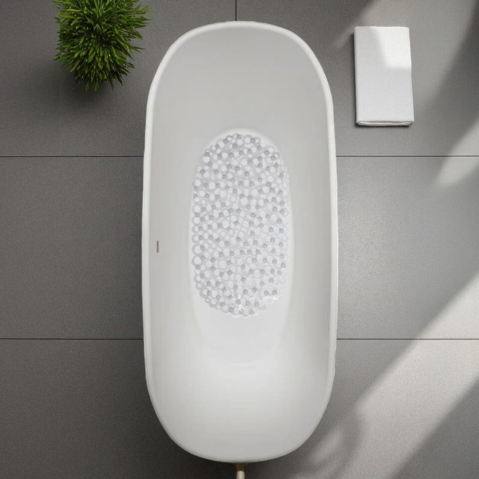 image 1 of Showerdrape Otto Clear Anti Slip PVC Bath Mat 69cm x 36cm | Clear | 1