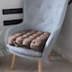 image 5 of Quilted Button Seat Pad Cushion Booster 100% Cotton Cover 45cm Square Red