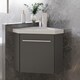 image 2 of AICA 395mm Matte Anthracite Bathroom Vanity Unit With Integrated Sink, 1 Door Soft-Close Place in the corner
