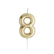 Metallic Gold Number 8 Shaped Candle