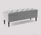 image 3 of 150cm Swiss Chesterfield Ottoman Storage Bench- Plush Velvet Shoe Bench - Silver Upholstery Footstool with Storage
