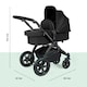 image 3 of Stomp Luxe 12pc Travel System with Cirrus i-Size Car Seat & ISOFIX Base, Carrycot, Reversible Seat, Rain Cover & More (Black/Midnight/Black)