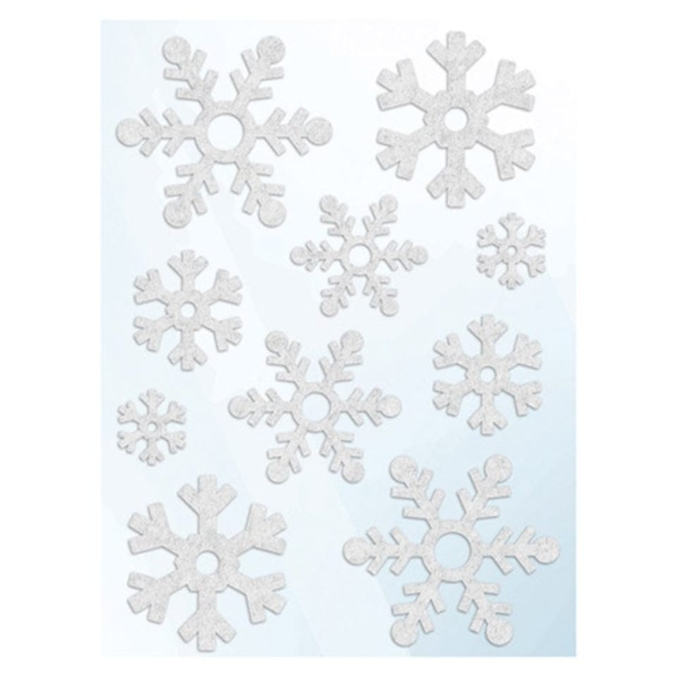 White Flock Snowflake Decorative Window Stickers