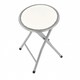 image 2 of Oypla White Padded Folding Breakfast Kitchen Bar Stool Seat