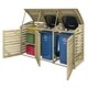 image 1 of Rowlinson Timber Double Bin Store With Single Box Store Brown