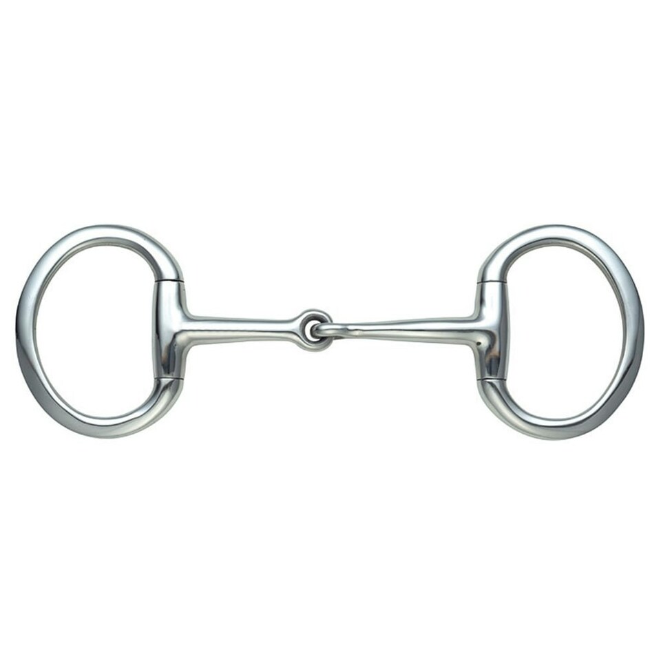Shires Jointed Horse Eggbutt Snaffle Bit - Silver - 4.5in (UTER681)