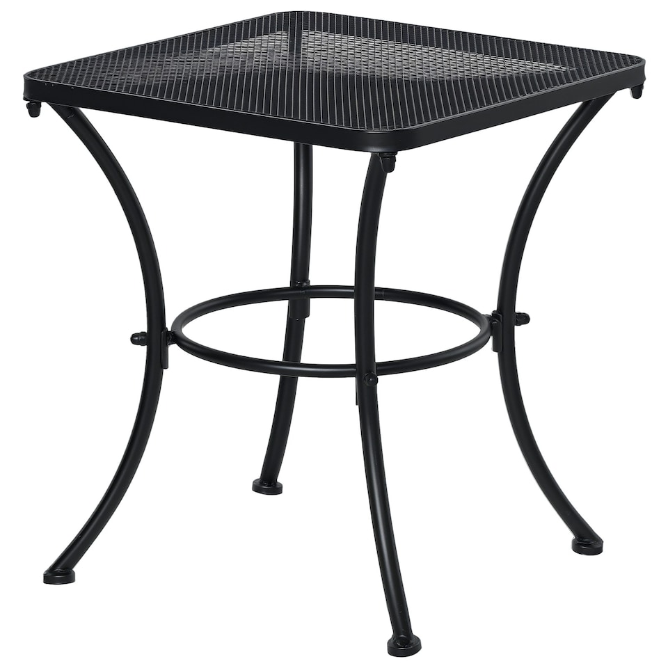 image 1 of Outsunny 45cm Square Metal Outdoor Patio Bistro Table Coffee Desk Black