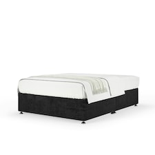 Memory Maestro Memory Foam Black Naples Velvet Divan Set Small Single