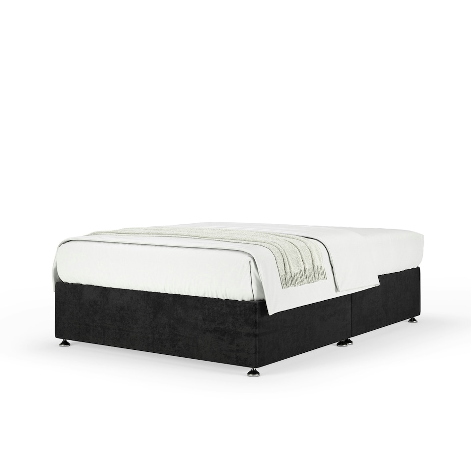 image 1 of Memory Maestro Memory Foam Black Naples Velvet Divan Set Small Single