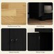 image 5 of HOMCOM Sideboard Buffet Cabinet with Rubber Wood Top and Drawers, Black Black | Rubberwood top