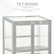 image 7 of Outsunny Wood Cold Frame Greenhouse PC Board 76 x 47 x 110cm Grey