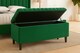 image 2 of 120cm Lined Upholstered Ottoman Storage box - Forest Green Plush Velvet Blanket Storage Box with Wooden Legs