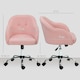 image 7 of HOMCOM Fluffy Vanity Chair for Desk, with Height Adjustable, Wheels, Pink | Pink | One Size