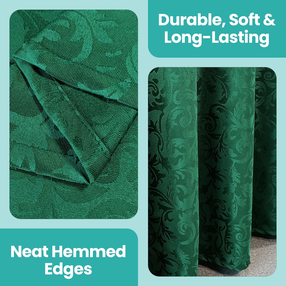 image 1 of Square Damask Table Cloth, Soft Washable Table Cover - 90" x 90"