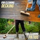 image 2 of Stiff Floor 9" Deck Scrub Brush Scrubbing Patio Scrubber Brush Broom with Handle