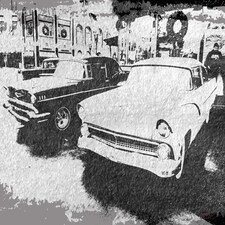 Cool cars satin silver (Canvas Print) 24" x 16"