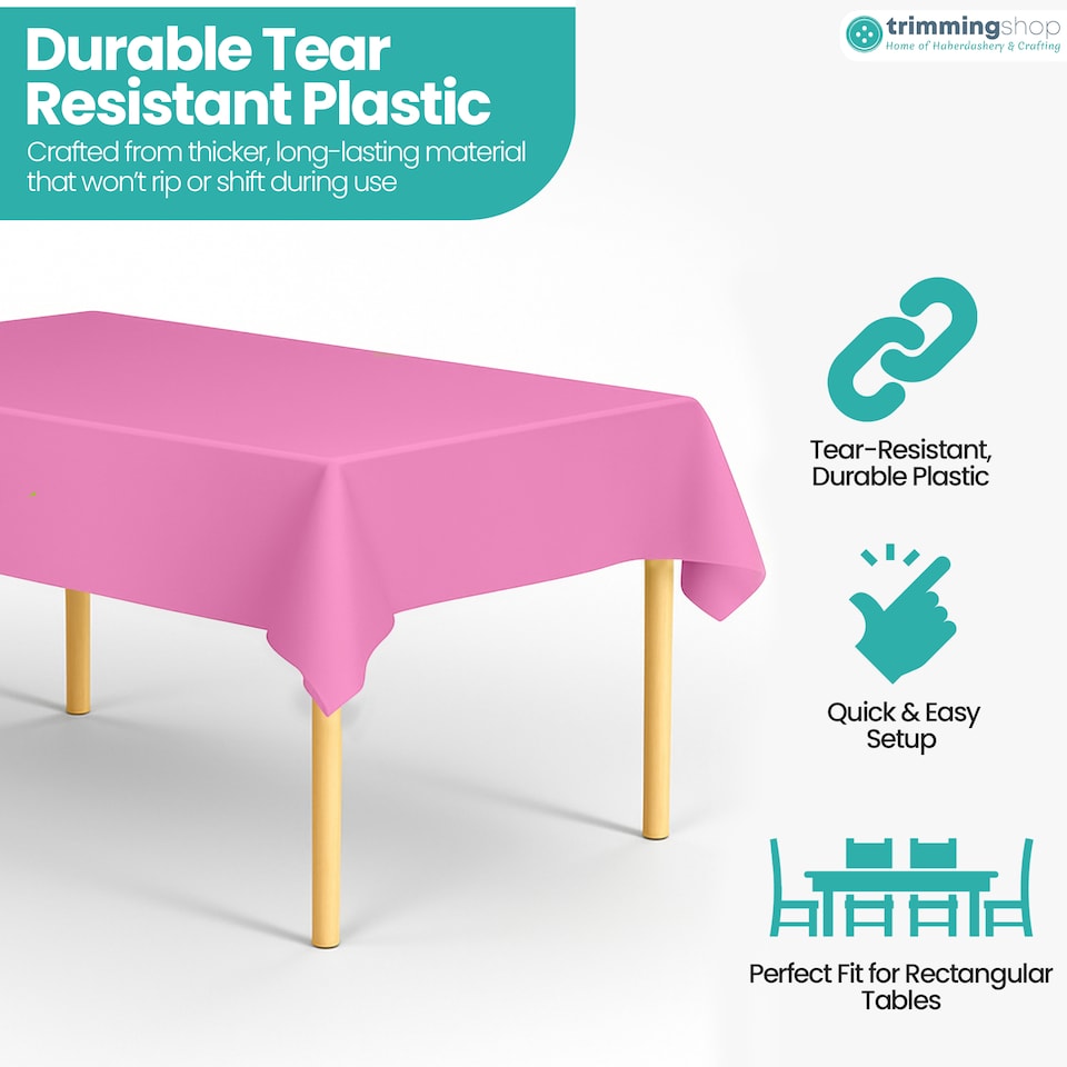 image 1 of Disposable Plastic Table Cover, Table Liner - 54" x 108"