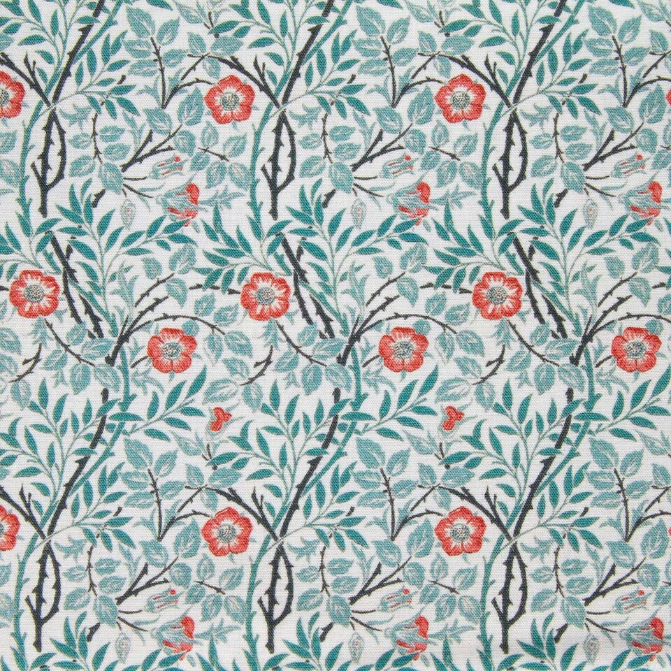 image 1 of Homescapes Set of 4 Light Green William Morris Fat Quarters Green