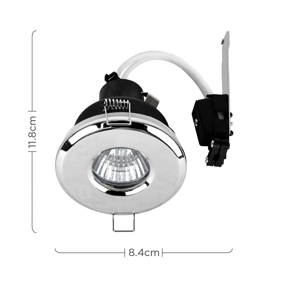 image 1 of ValueLights 6 Pack IP65 Chrome Downlights Warm White Bulbs | Chrome