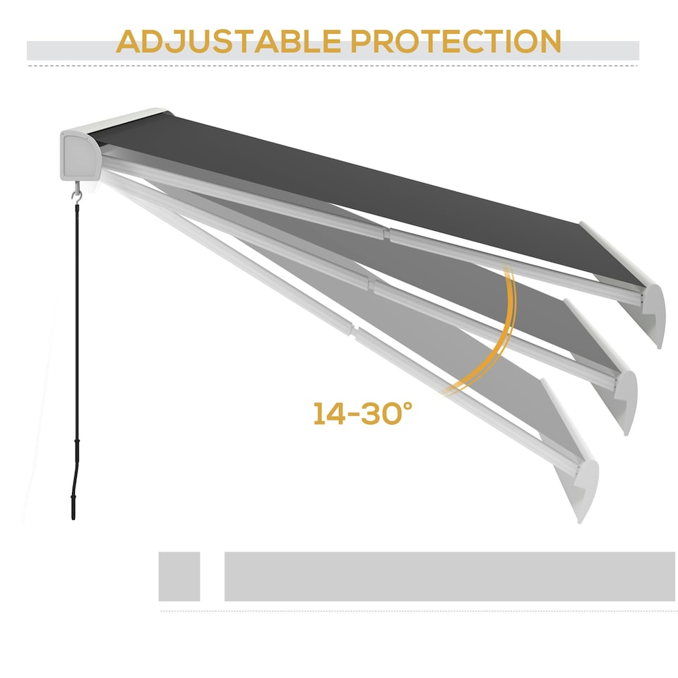 image 1 of Outsunny 4 x 3(m) Electric Retractable Awning Sun Canopies for Door Window