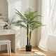 image 2 of HOMCOM 120cm Artificial Palm Tree with 14 PEVA Leaves in Pot, Green