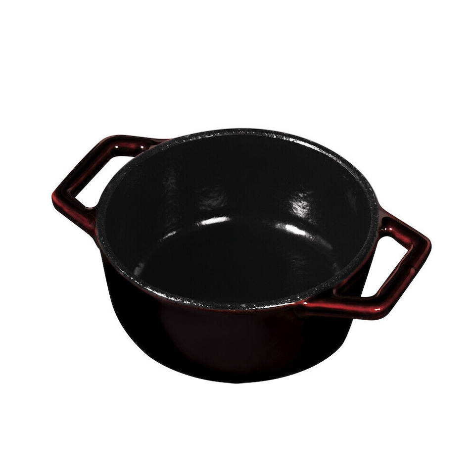 image 1 of Berlinger Haus Metallic Line Cast Iron Burgundy Pots | Black | Not provided | 1