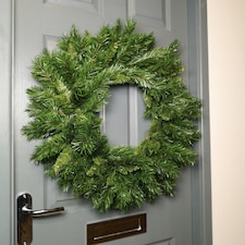 60cm Kateson Fir Artificial Plain Green Christmas Wreath with 150 Tips