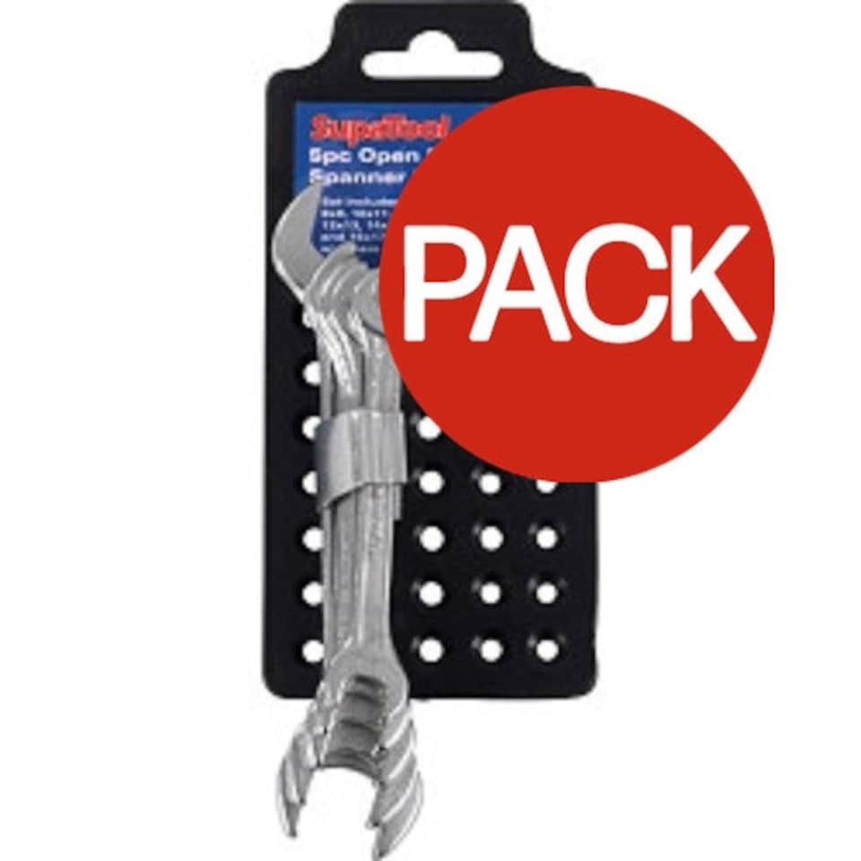image 1 of SupaTool Open End Spanner Set (Pack of 5) - Silver - 5pc